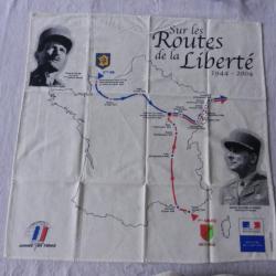 mouchoir foulard commémoratif-sur les routes de la liberté- 2ème DB - 1ère ARMEE 1944-2004