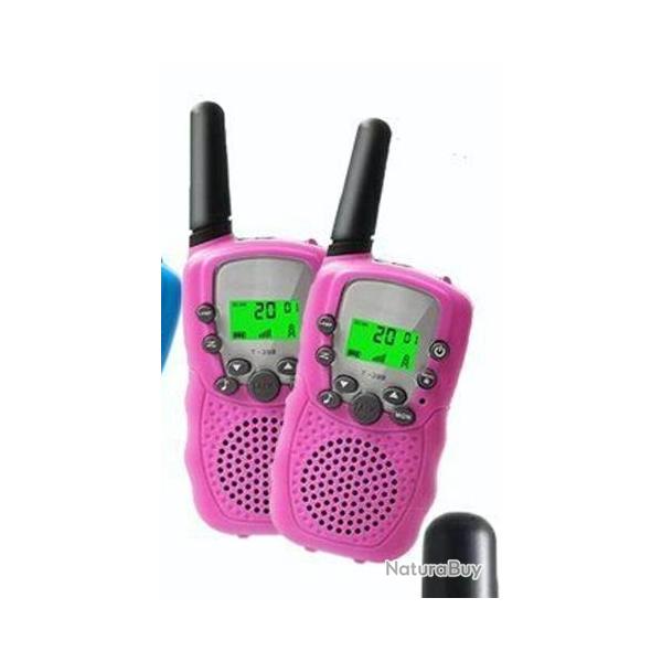 2 vritables talkies-walkies ENFANTS BAOFENG longue porte 3 km UHF coloris ROSE