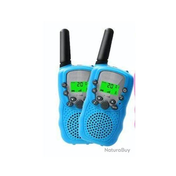 2 vritables talkies-walkies ENFANTS BAOFENG longue porte 3 km UHF coloris BLEU