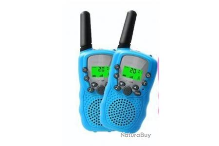 2 véritables talkies-walkies ENFANTS BAOFENG longue portée 3 km UHF coloris  BLEU - Talkies walkies (9678848)