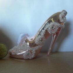 vintage décoration de Noël chaussure en plastic rose