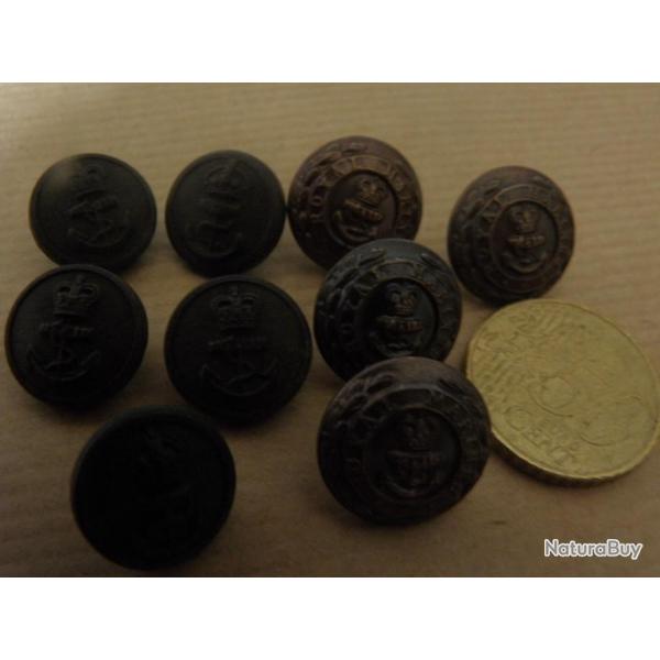 vintage boutons Marine royale de l'arme anglaise