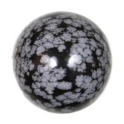 Sphère en obsidienne neige 2 cm