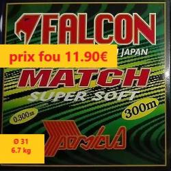 BOBINE DE FIL  NYLON FALCON MATCH SUPER SOFT MONOLINE  Ø 31   6.7 kg 300m MADE IN JAPAN