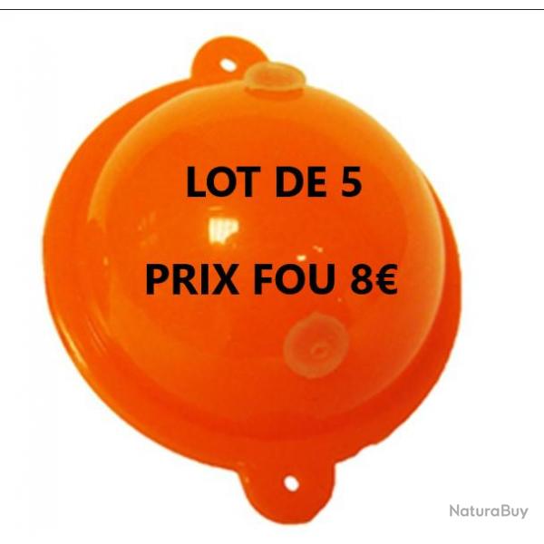 LOT DE 5 FLOTTEURS AUTAIN Buldo Spherique    40   Rouge 15 GR