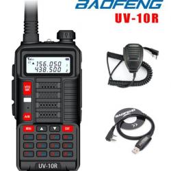 BAOFENG UV-10R 10W NOIR double bande TALKIES-WALKIES VHF UHF longue portée FM Radio bidirectionnelle