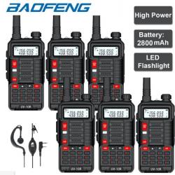 6x BAOFENG UV-10R 10W NOIR TALKIES-WALKIES VHF UHF longue portée FM Radio bidirectionnelle