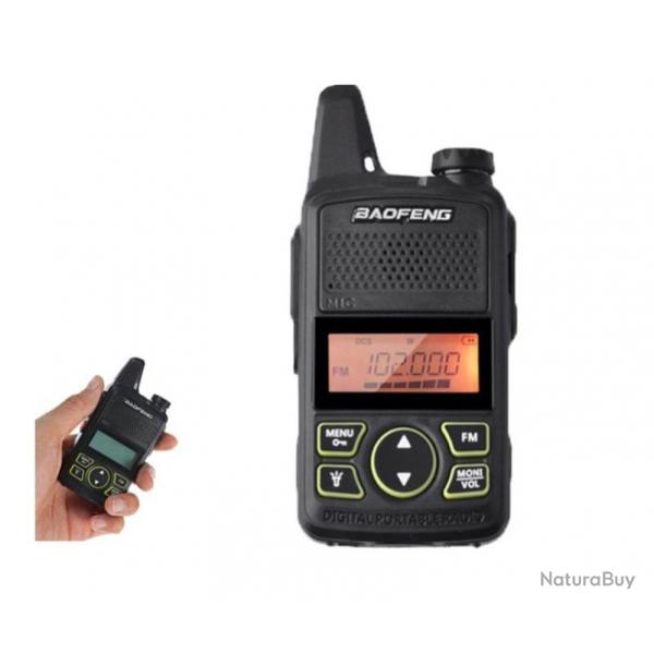 BAOFENG BF-T1 Mini-petit talkie-walkie UHF 400-470 MHz Radio bidirectionnelle 20CH + casque