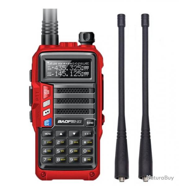 Baofeng UV-S9 Tri-bande ROUGE UHF/VHF 8W Talkie-walkie Scanner radio bidirectionnel