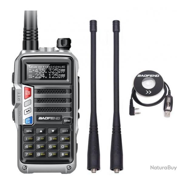 Baofeng UV-S9 Tri-bande NOIR/GRIS UHF/VHF 8W Talkie-walkie Scanner radio bidirectionnel