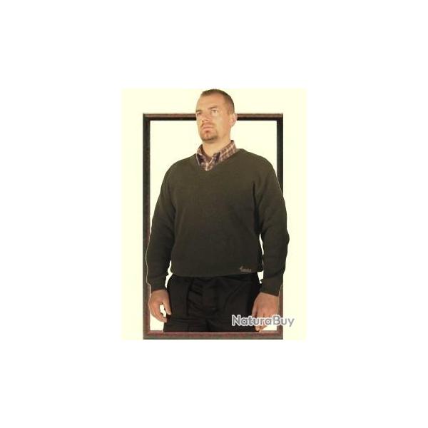 Pull col V maille camionneur 3XL Marine