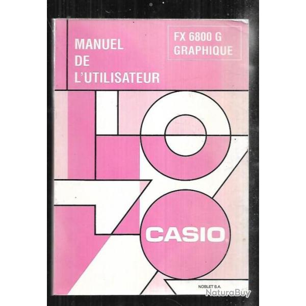 manuel de l'utilisateur  casio fx 6800 g graphique