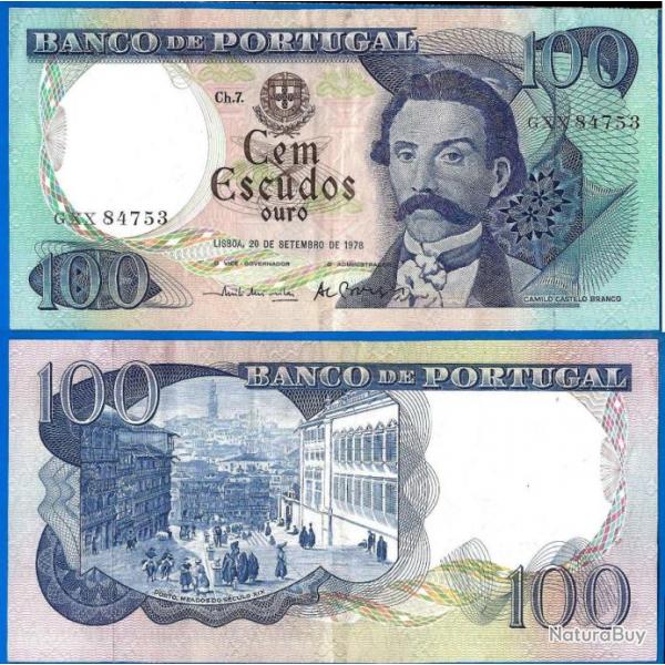 Portugal 100 Escudos 1978 Billet Escudo Branco