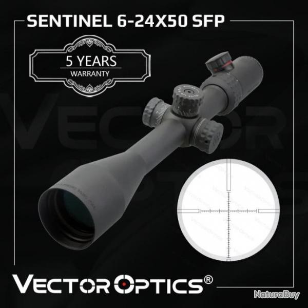 Vector Optics Sentinel 6-24x50 SFP 30mm Lunette de Vise Tir Optique Tactique Lumineux Rouge Chasse