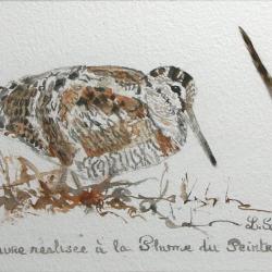 DESSIN à la PLUME DU PEINTRE : OEUVRE ORIGINALE encadrée  #17