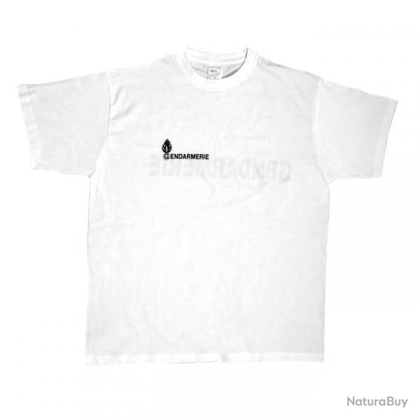 T-shirt Gendarmerie blanc marquage noir