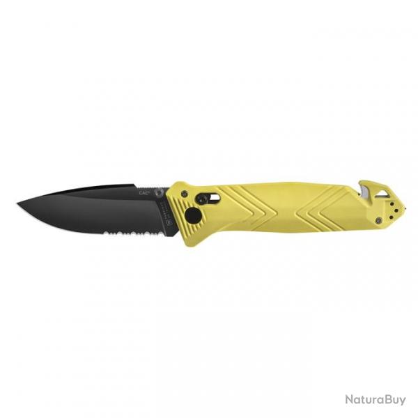 Couteau de poche Cac serration PA6 jaune