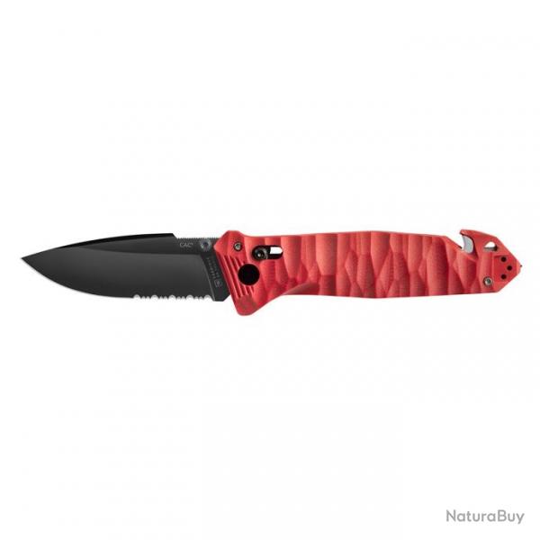 Couteau de poche Cac S200 serration G10 rouge