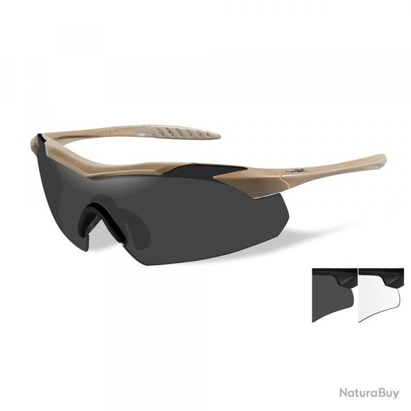 Lunettes de protection balistiques Vapor 2,5 tan crans fum/incolore