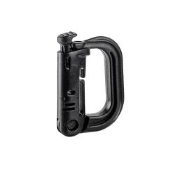 Mousqueton D-ring avec fixation pour passant M.O.L.L.E. noir