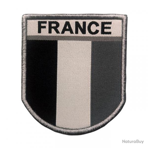 Ecusson France gris brod sur tissu