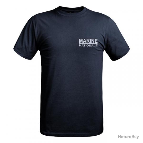 T-shirt Strong texte Marine Nationale bleu marine