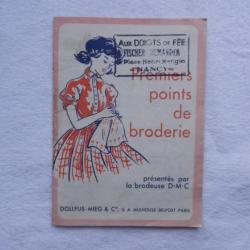 ancien livret carnet de couture premiers points de broderie D.M.C. Mulhouse-Aux doigts de fée Nancy