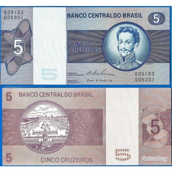 Bresil 5 Cruzeiros 1970 A 1979 Billet Brasil Brazil Cruzeiro Reail Reais