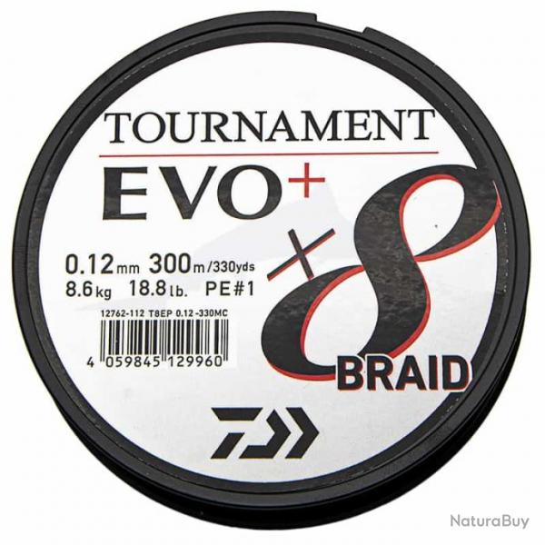 Tresse Daiwa Tournament 8 Braid EVO+ 18,8lb