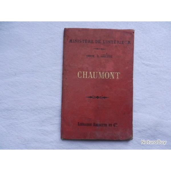 ancienne carte  gographique de Chaumont -  ministre de l'intrieur carte  1/1000 000 - 1890