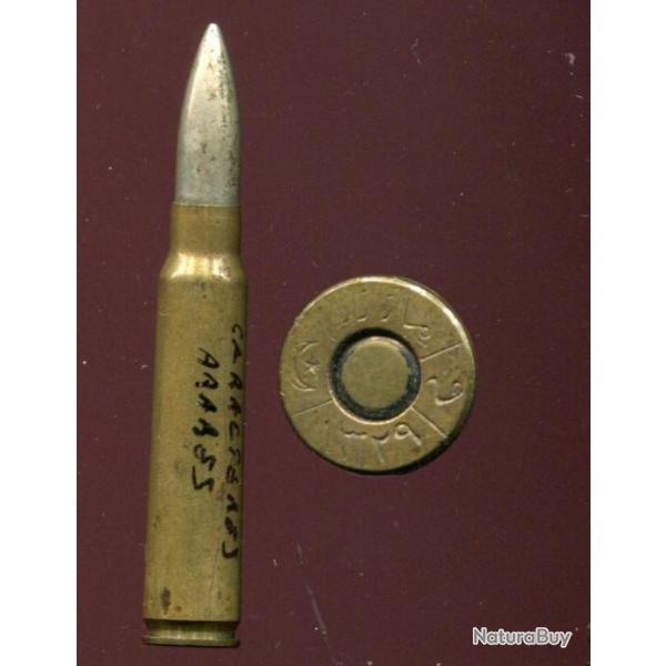 7.65 x 53 Mauser Turc - trs beau marquage - balle nickel pointue