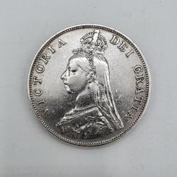 Monnaie :  ROYAUME-UNI Double Florin Victoria buste du jubilé 1889 .