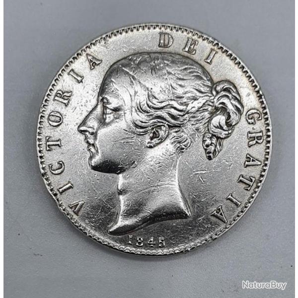 Monnaie : Couronne de la reine Victoria 1845.