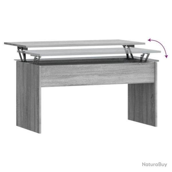 Table basse Sonoma gris 102x50,5x52,5 cm Bois d'ingnierie