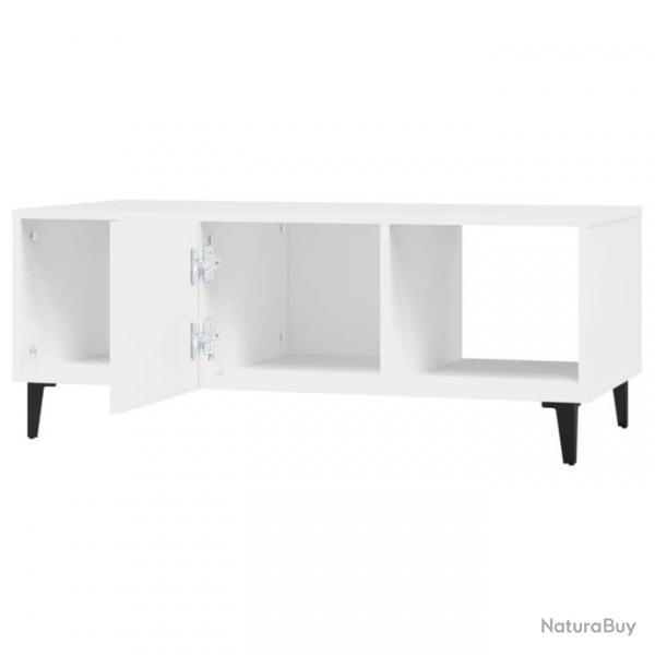 Table basse Blanc 102x50x40 cm Bois d'ingnierie