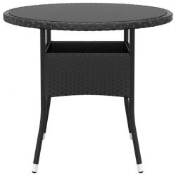 Mobilier de salle à manger de jardin 5 pcs Résine tressée Noir