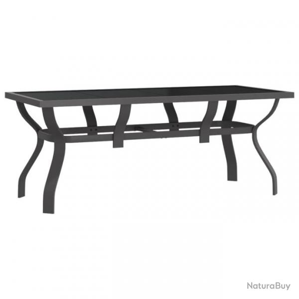 Ensemble de salle  manger de jardin 7 pcs Gris et noir