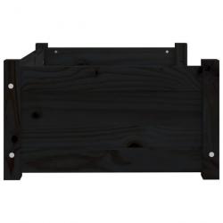 vidaXL Lit pour chien Noir 65,5x50,5x28 cm Bois de pin solide