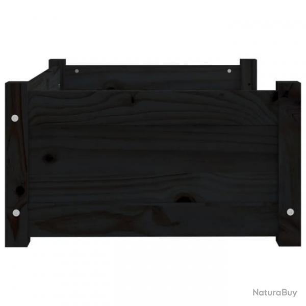 Lit pour chien Noir 65,5x50,5x28 cm Bois de pin solide