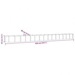 Jardinière de jardin Acier enduit de poudre 620x80x36 cm Vert