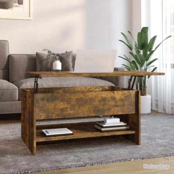 Table basse Chne fum 80x50x40 cm Bois d'ingnierie