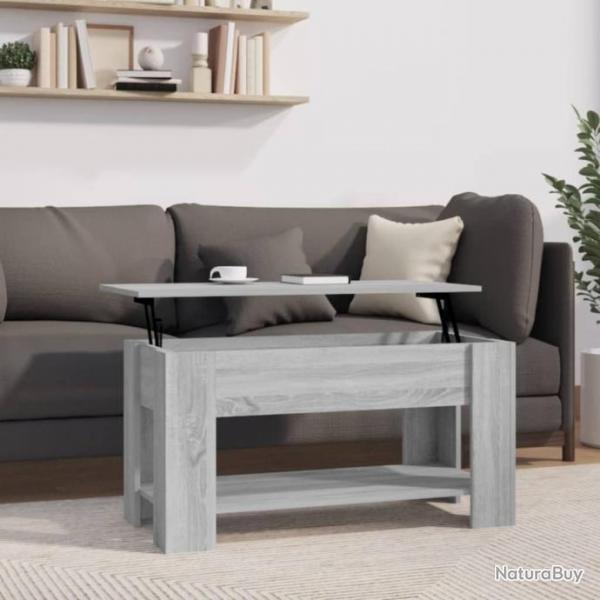 Table basse Sonoma gris 101x49x52 cm Bois d'ingnierie