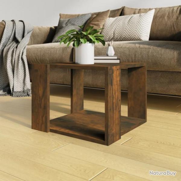 Table basse Chne fum 40x40x30 cm Bois d'ingnierie