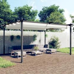 Tonnelle de jardin avec toit rétractable 4x3 m Crème