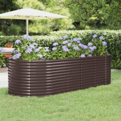 Jardinière de jardin Acier enduit poudre 249x100x68 cm Marron