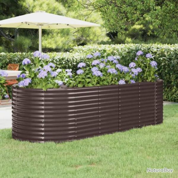 Jardinire de jardin Acier enduit poudre 249x100x68 cm Marron