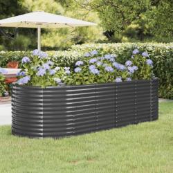 Jardinière Acier enduit de poudre 249x100x68 cm Anthracite