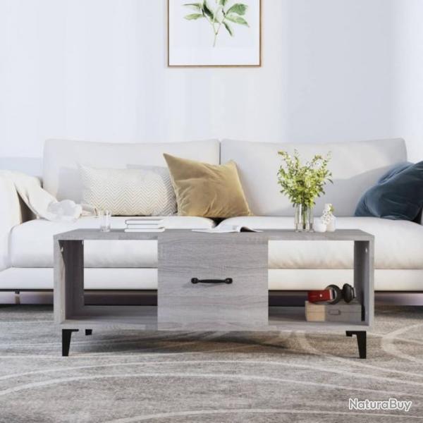 Table basse Sonoma gris 102x50x40 cm Bois d'ingnierie