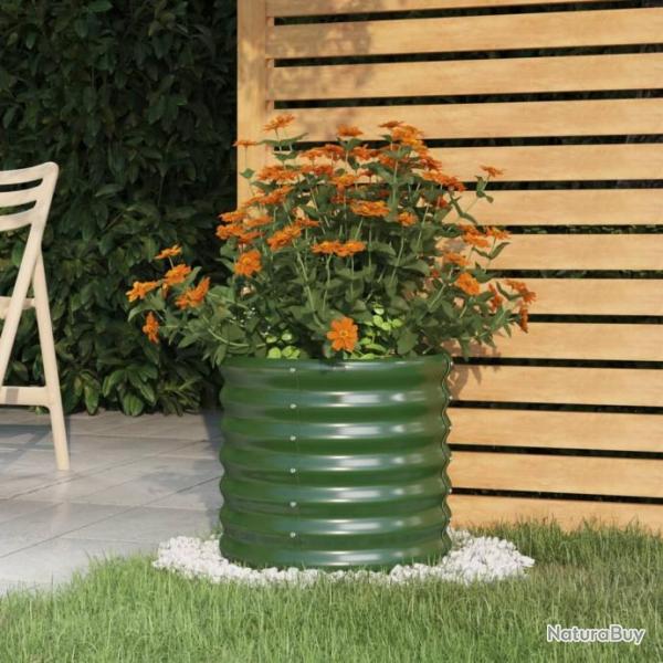 Jardinire de jardin Acier enduit de poudre 40x40x36 cm Vert