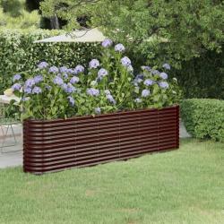 Jardinière de jardin Acier enduit de poudre 260x40x68 cm Marron